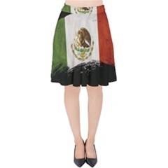 Flag Mexico Country National Velvet High Waist Skirt by Sapixe