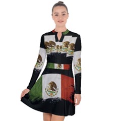 Flag Mexico Country National Long Sleeve Panel Dress by Sapixe