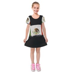 Flag Mexico Country National Kids  Short Sleeve Velvet Dress by Sapixe