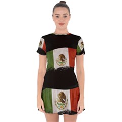 Flag Mexico Country National Drop Hem Mini Chiffon Dress by Sapixe