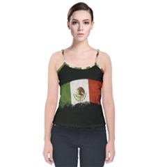 Flag Mexico Country National Velvet Spaghetti Strap Top by Sapixe