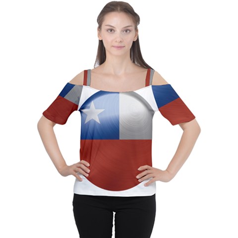 Chile Flag Country Chilean Cutout Shoulder Tee by Sapixe