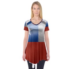 Chile Flag Country Chilean Short Sleeve Tunic  by Sapixe