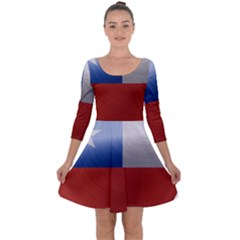 Chile Flag Country Chilean Quarter Sleeve Skater Dress by Sapixe