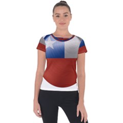 Chile Flag Country Chilean Short Sleeve Sports Top  by Sapixe