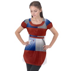 Chile Flag Country Chilean Puff Sleeve Tunic Top by Sapixe