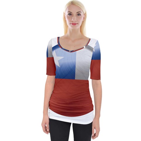 Chile Flag Country Chilean Wide Neckline Tee by Sapixe