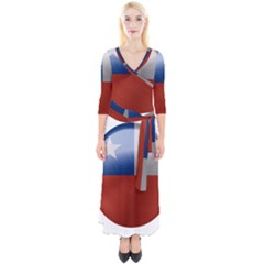 Chile Flag Country Chilean Quarter Sleeve Wrap Maxi Dress by Sapixe