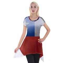 Chile Flag Country Chilean Short Sleeve Side Drop Tunic by Sapixe