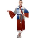 Chile Flag Country Chilean Maxi Tie Front Velour Kimono View1