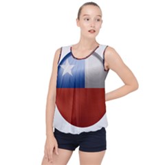 Chile Flag Country Chilean Bubble Hem Chiffon Tank Top by Sapixe