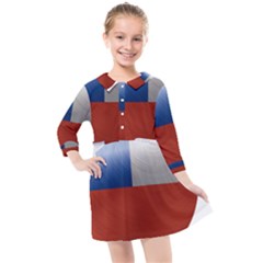 Chile Flag Country Chilean Kids  Quarter Sleeve Shirt Dress by Sapixe