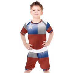 Chile Flag Country Chilean Kids  Tee And Shorts Set by Sapixe