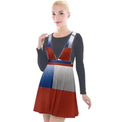 Chile Flag Country Chilean Plunge Pinafore Velour Dress by Sapixe