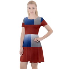 Chile Flag Country Chilean Cap Sleeve Velour Dress  by Sapixe