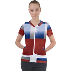 Chile Flag Country Chilean Short Sleeve Zip Up Jacket by Sapixe