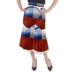 Chile Flag Country Chilean Midi Mermaid Skirt by Sapixe