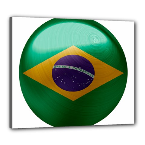 Brazil Flag Country Symbol Canvas 24  X 20  (stretched) by Sapixe