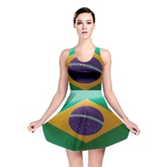 Brazil Flag Country Symbol Reversible Skater Dress by Sapixe