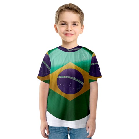 Brazil Flag Country Symbol Kids  Sport Mesh Tee by Sapixe