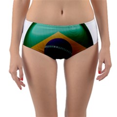 Brazil Flag Country Symbol Reversible Mid-waist Bikini Bottoms by Sapixe