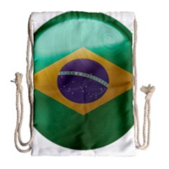 Brazil Flag Country Symbol Drawstring Bag (large) by Sapixe