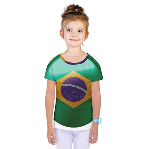 Brazil Flag Country Symbol Kids  One Piece Tee by Sapixe