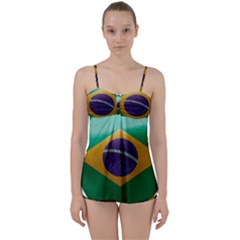 Brazil Flag Country Symbol Babydoll Tankini Set by Sapixe