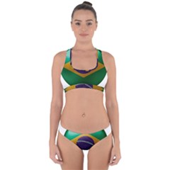 Brazil Flag Country Symbol Cross Back Hipster Bikini Set by Sapixe