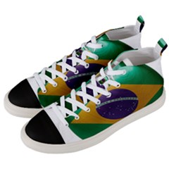 Brazil Flag Country Symbol Men s Mid-top Canvas Sneakers by Sapixe