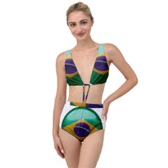 Brazil Flag Country Symbol Tied Up Two Piece Swimsuit by Sapixe