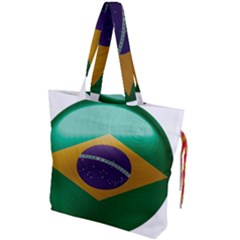 Brazil Flag Country Symbol Drawstring Tote Bag by Sapixe