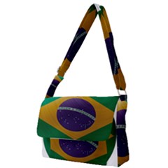 Brazil Flag Country Symbol Full Print Messenger Bag by Sapixe