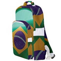 Brazil Flag Country Symbol Double Compartment Backpack by Sapixe