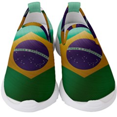 Brazil Flag Country Symbol Kids  Slip On Sneakers by Sapixe