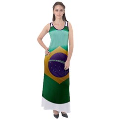 Brazil Flag Country Symbol Sleeveless Velour Maxi Dress by Sapixe