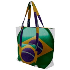 Brazil Flag Country Symbol Zip Up Canvas Bag by Sapixe