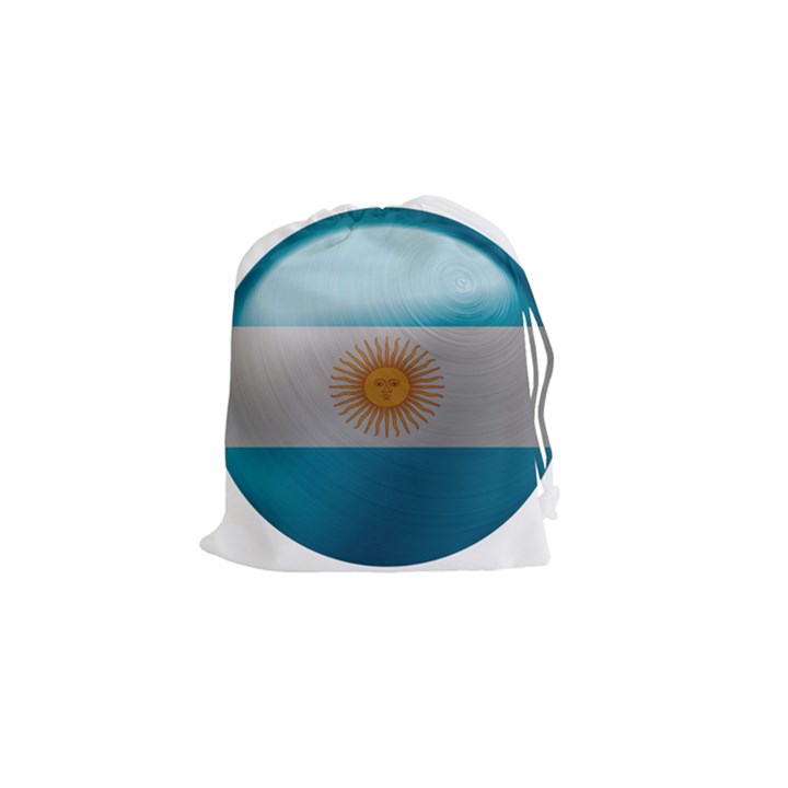 Argentina Flag Country Nation Drawstring Pouch (Small)