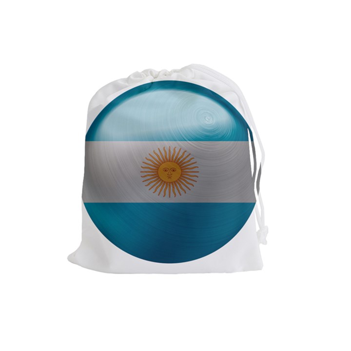 Argentina Flag Country Nation Drawstring Pouch (Large)