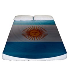 Argentina Flag Country Nation Fitted Sheet (queen Size) by Sapixe