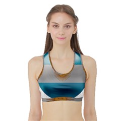 Argentina Flag Country Nation Sports Bra With Border by Sapixe