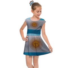 Argentina Flag Country Nation Kids  Cap Sleeve Dress by Sapixe