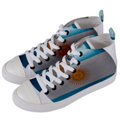 Argentina Flag Country Nation Women s Mid-top Canvas Sneakers by Sapixe