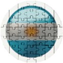 Argentina Flag Country Nation Wooden Puzzle Round View1