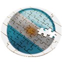 Argentina Flag Country Nation Wooden Puzzle Round View2