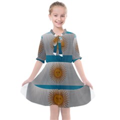 Argentina Flag Country Nation Kids  All Frills Chiffon Dress by Sapixe