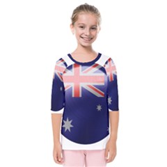 Australia Flag Country National Kids  Quarter Sleeve Raglan Tee