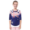 Australia Flag Country National Kids  Quarter Sleeve Raglan Tee View1