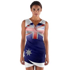 Australia Flag Country National Wrap Front Bodycon Dress by Sapixe