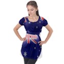 Australia Flag Country National Puff Sleeve Tunic Top View1